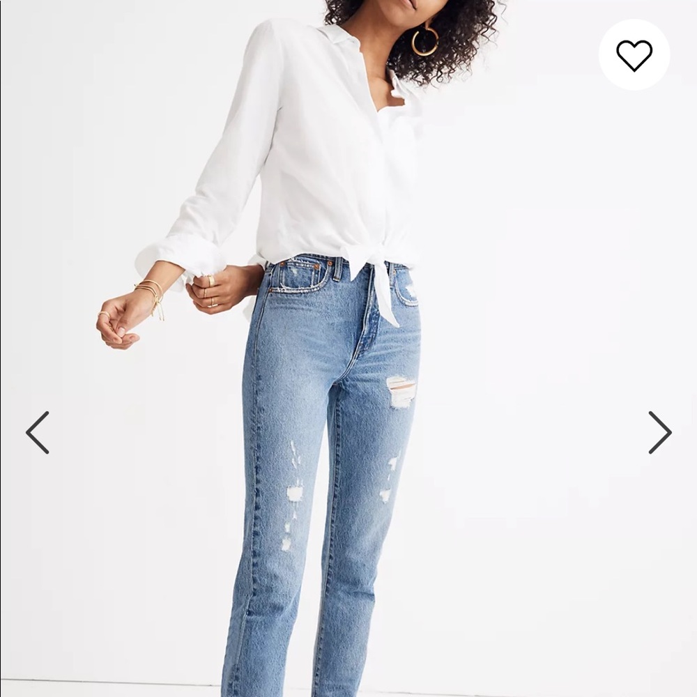 White Madewell tie-front blouse